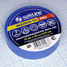 Изолента ПВХ синяя 19мм 20м Safeline