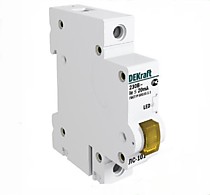 Лампа сигнальная светодиодная ЛС-101 DIN 1п желтая 220В DEKraft